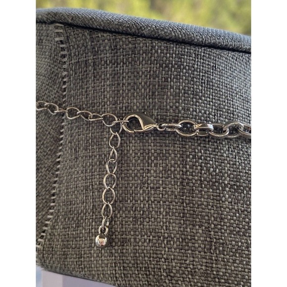 Necklace Fashion Apron Beaded Silver Tone Blue 19”+3” - Picture 9 of 9